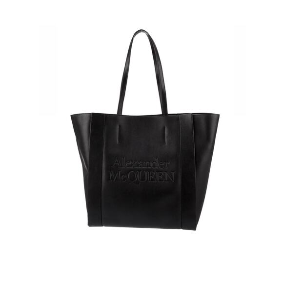 Alexander McQueen Black-on-Black Signature Shopping Tote